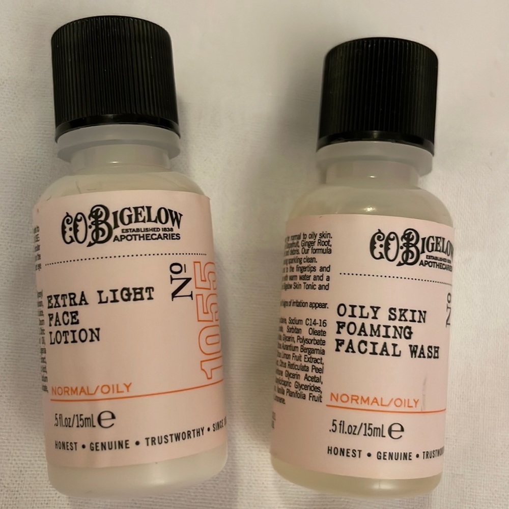 C.O. bigelow face wash and lotion